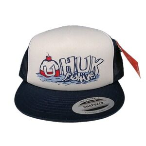 Huk Snapback Trucker Hat Performance Fishing Mesh Navy Fishing Bobber Youth